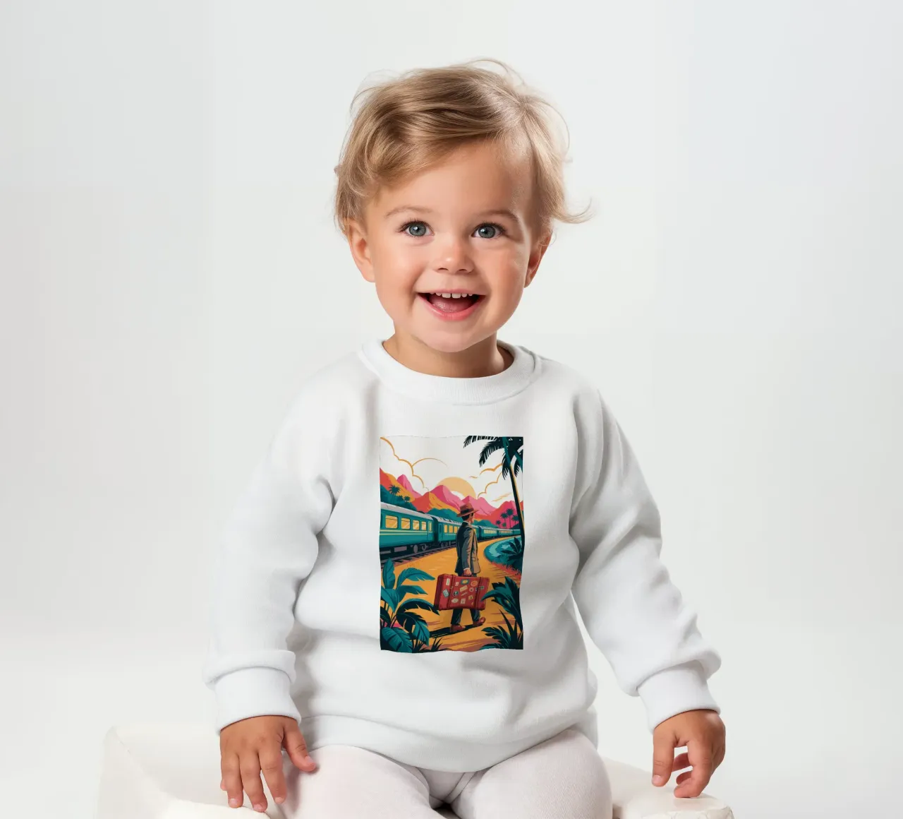 Viaggio in treno nostalgico felpa neonato da Murni Strokes