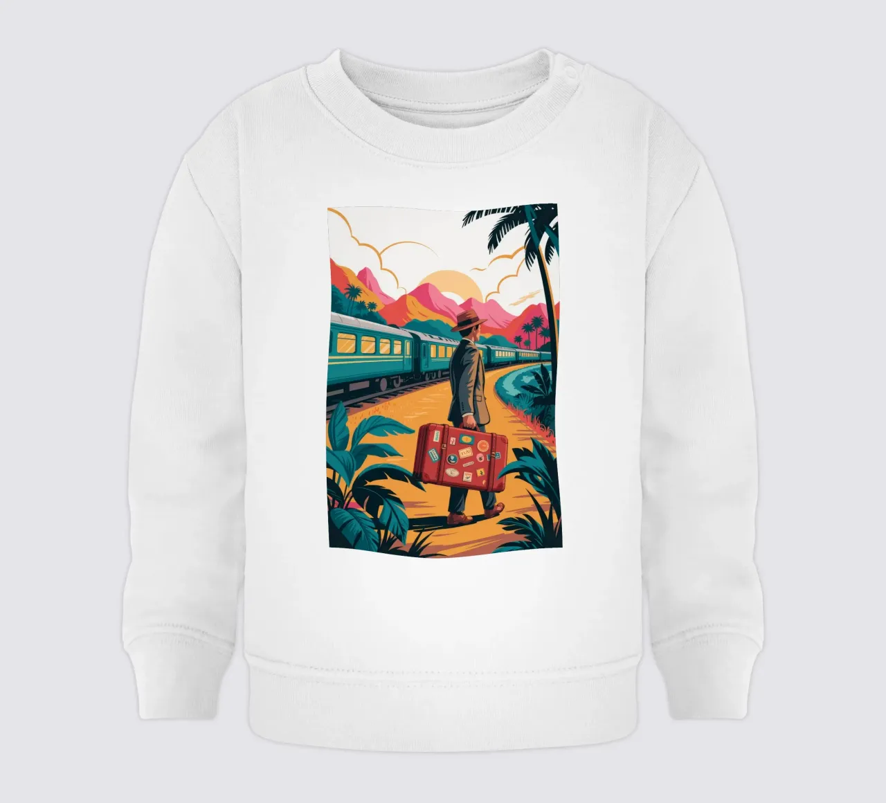 Viaggio in treno nostalgico felpa neonato da Murni Strokes