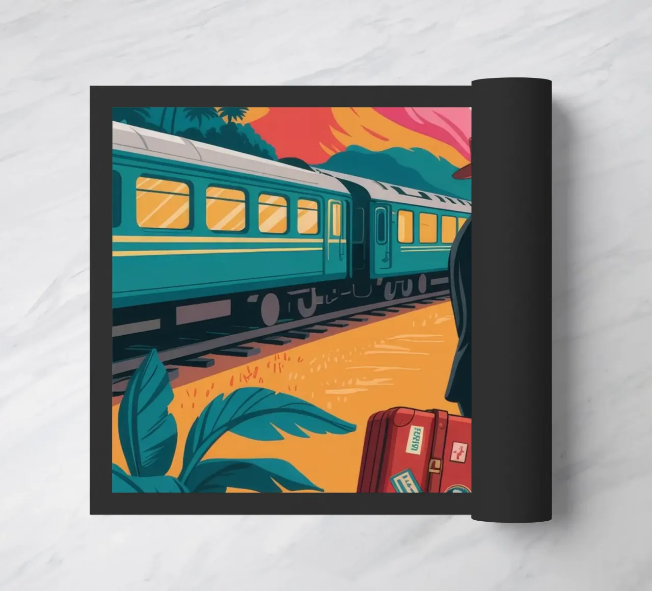 Nostálgico viaje en tren felpudo de Murni Strokes