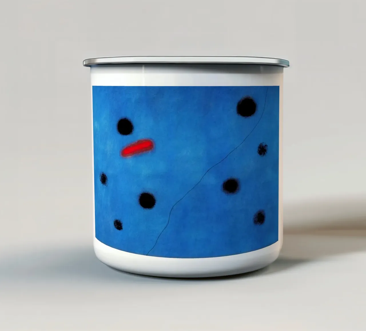 blue I joan miro 1961 enamel mug by phillipp veisenberg