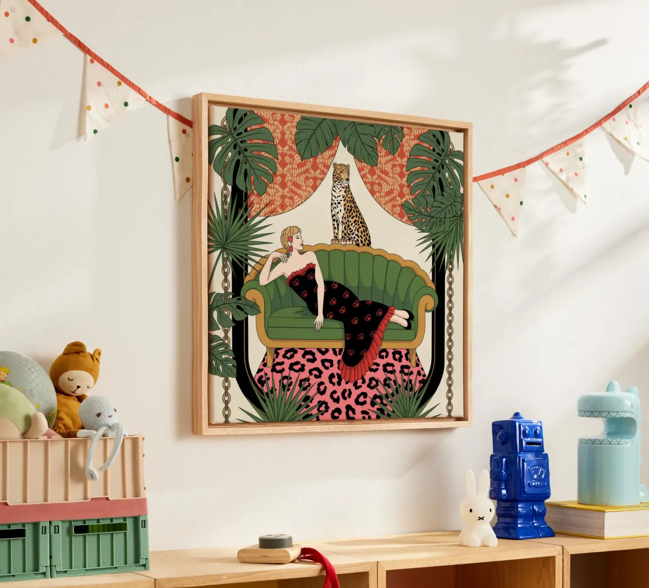 Luxe rugleuning canvas met Baklijst van Murni Strokes