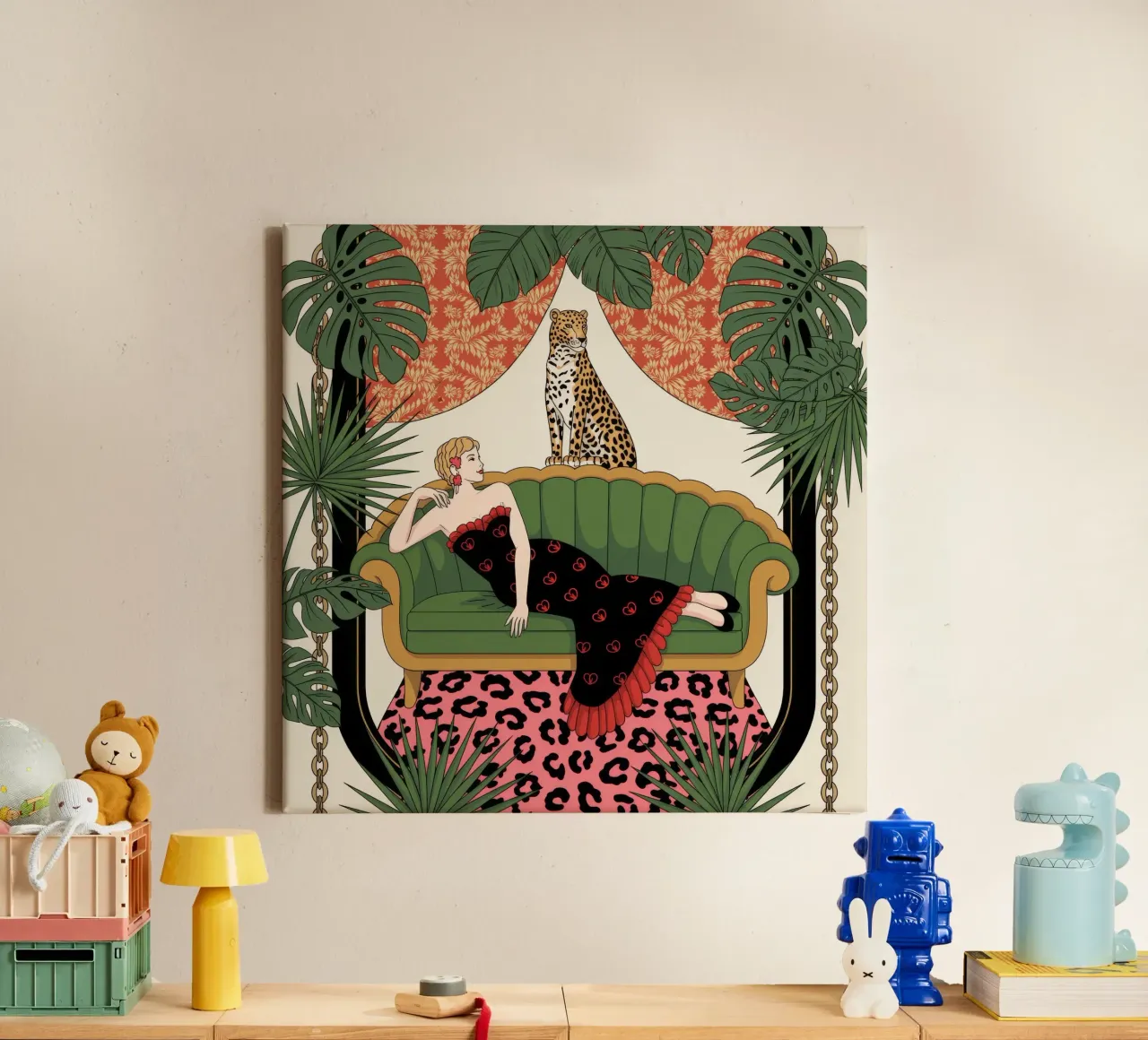 Luxe rugleuning canvas met Baklijst van Murni Strokes