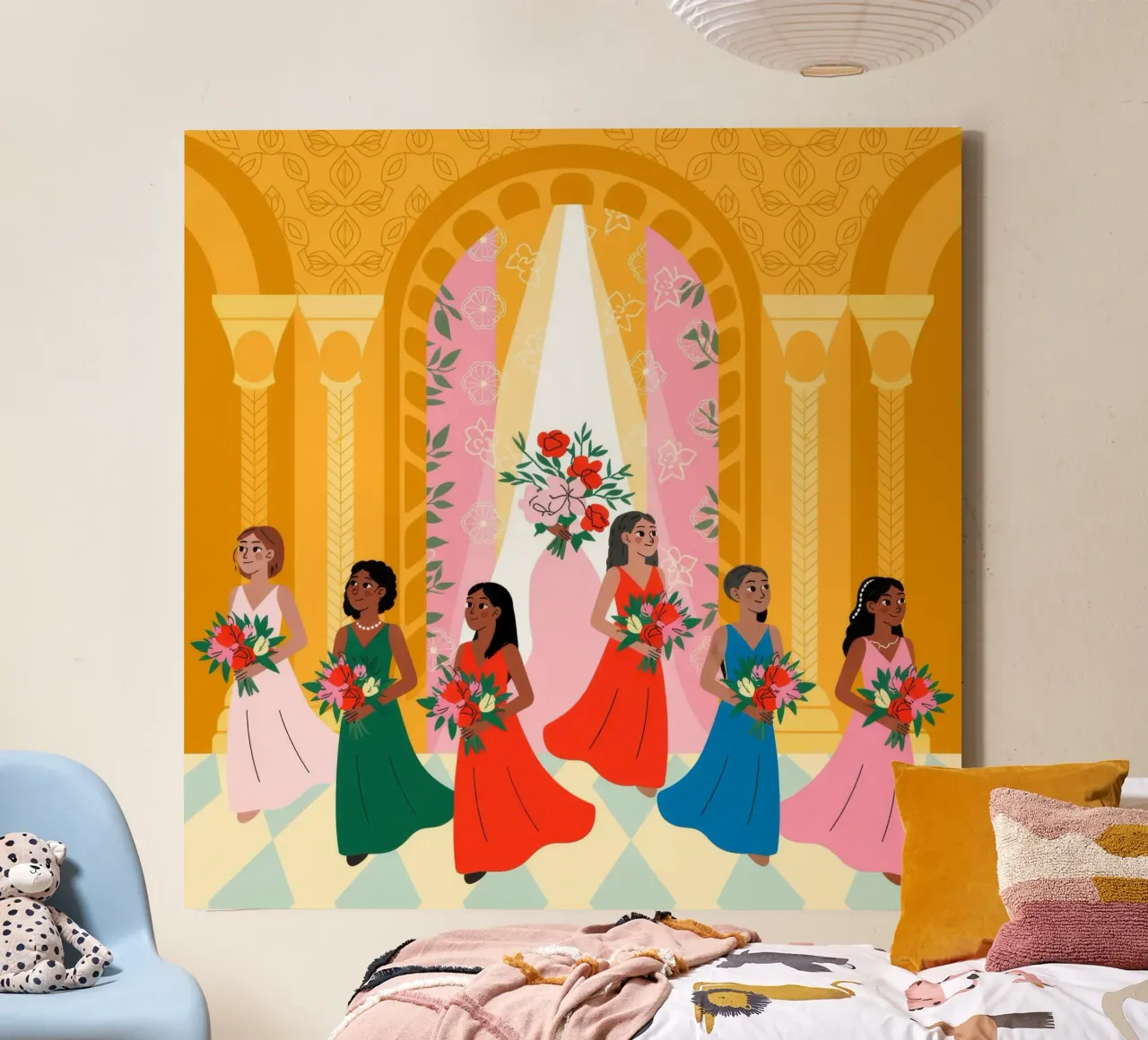 Feestelijke viering canvas met Baklijst van Murni Strokes