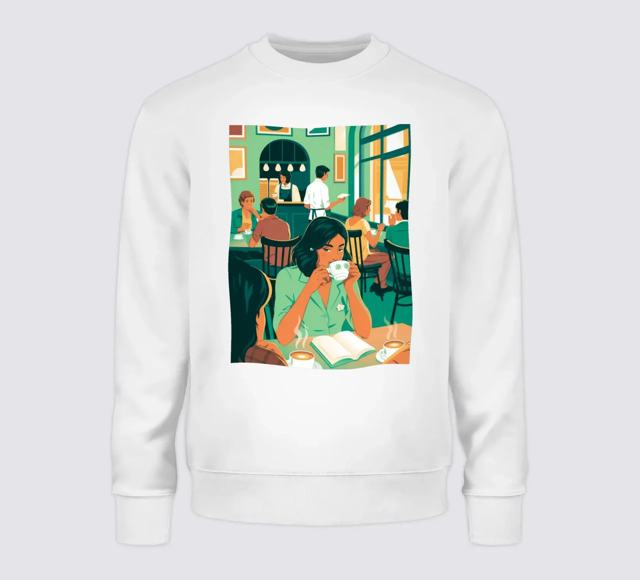 Intellectual Cafe sweatshirt by Murni Strokes