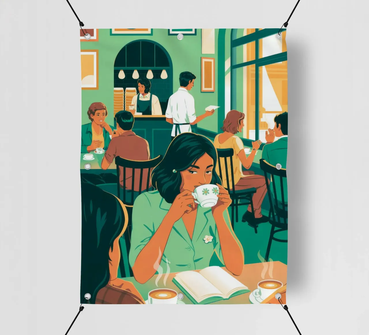 Caffè intellettuale telo in pvc da Murni Strokes