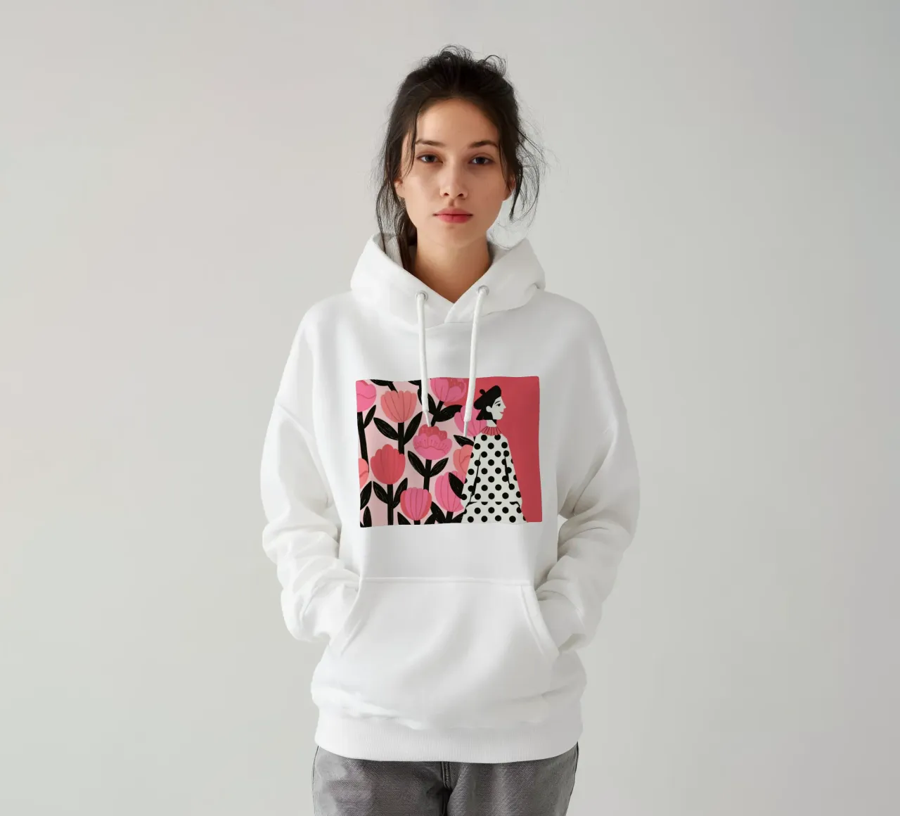 Moda floreale audace felpa con cappuccio da Murni Strokes