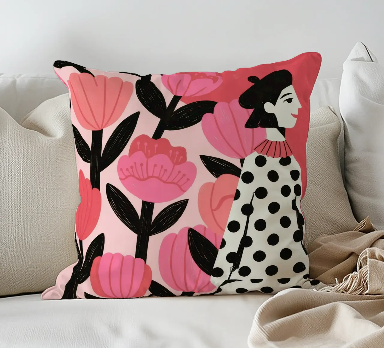 Moda floreale audace cuscino da Murni Strokes