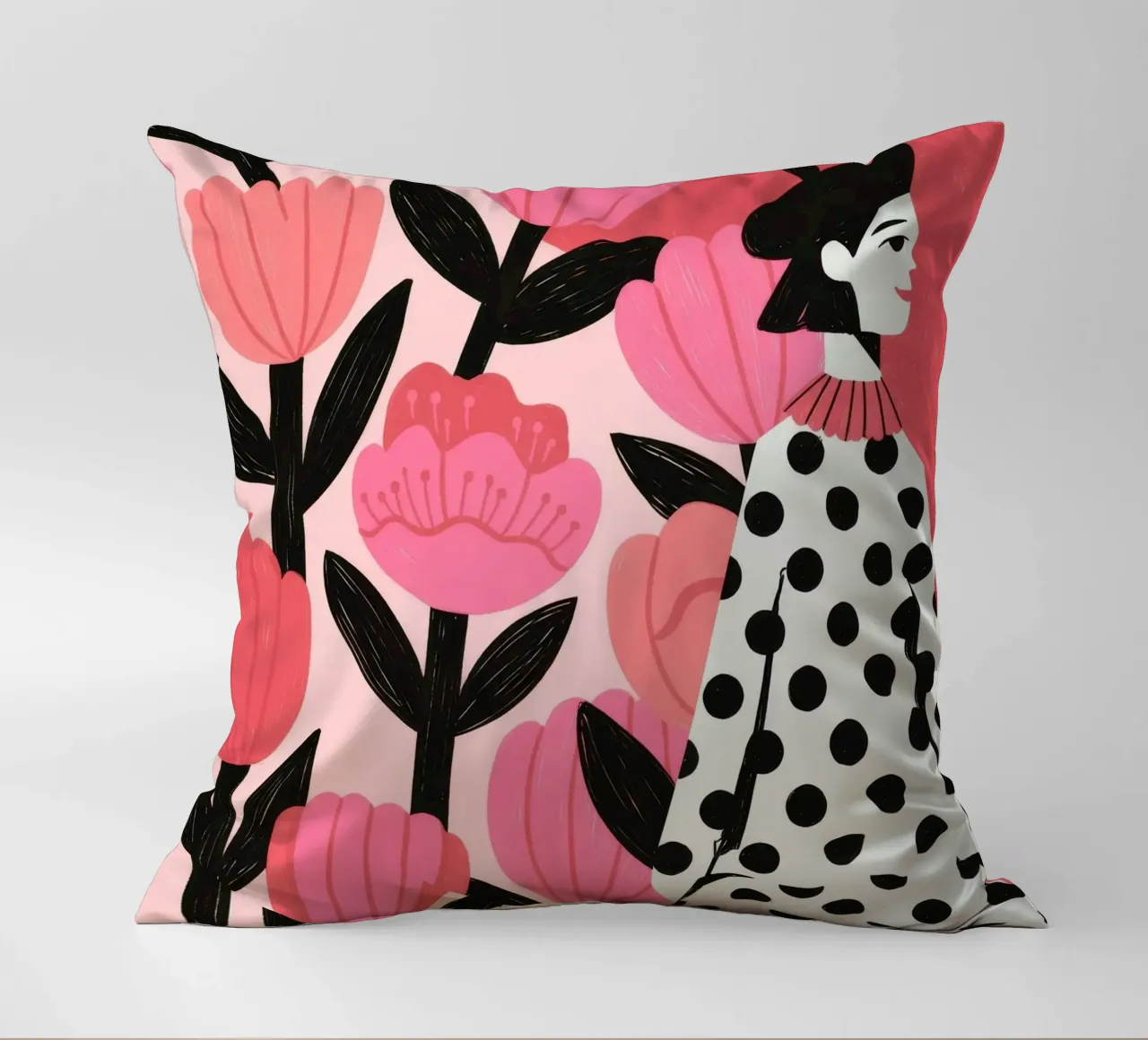 Moda floreale audace cuscino da Murni Strokes