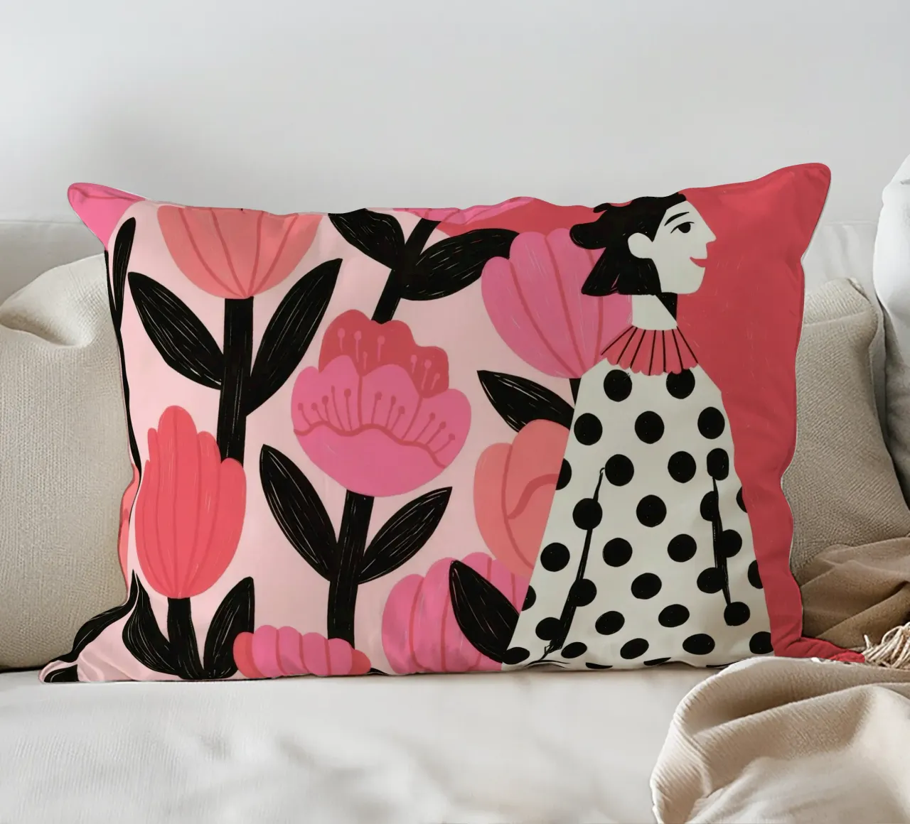 Moda floreale audace cuscino da Murni Strokes