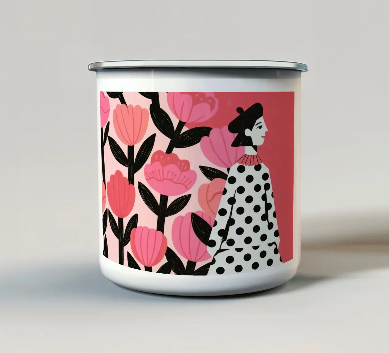 Moda floreale audace tazza in smalto da Murni Strokes