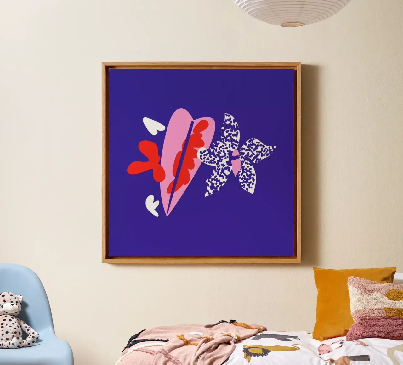 Orchid Caladium Illo Study tela con Cornice a cassetta da Mariery Young