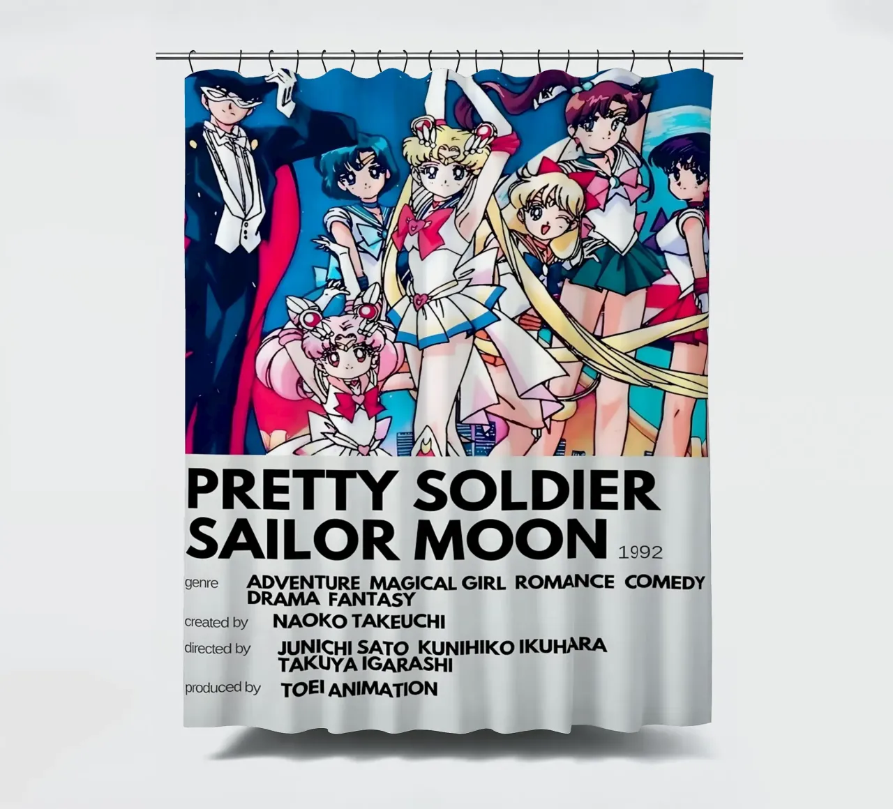 PRETTY SOLDIER SAILOR MOON 1992 shower curtain by Totoya