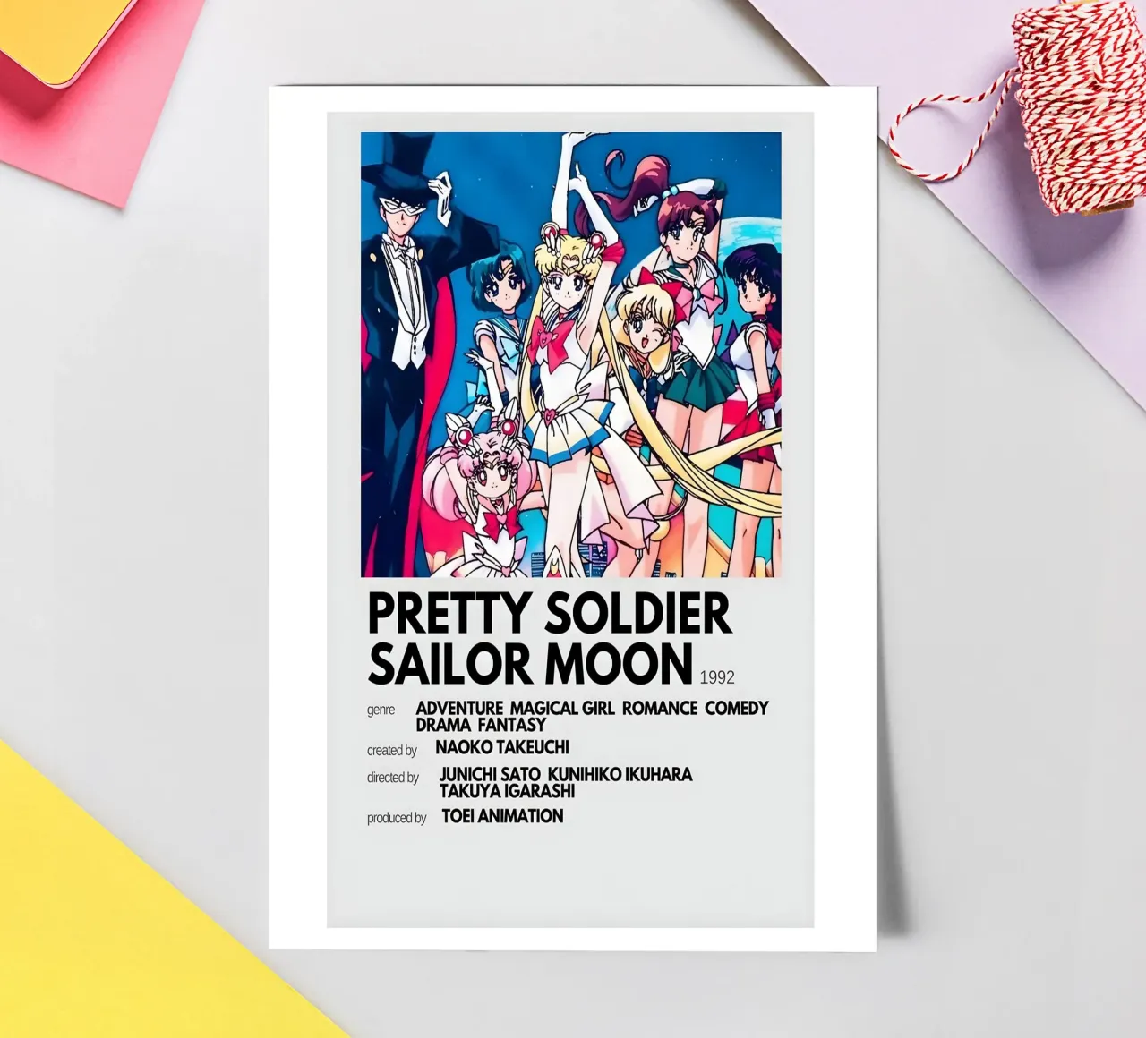 PRETTY SOLDIER SAILOR MOON 1992 sticker sheet by Totoya