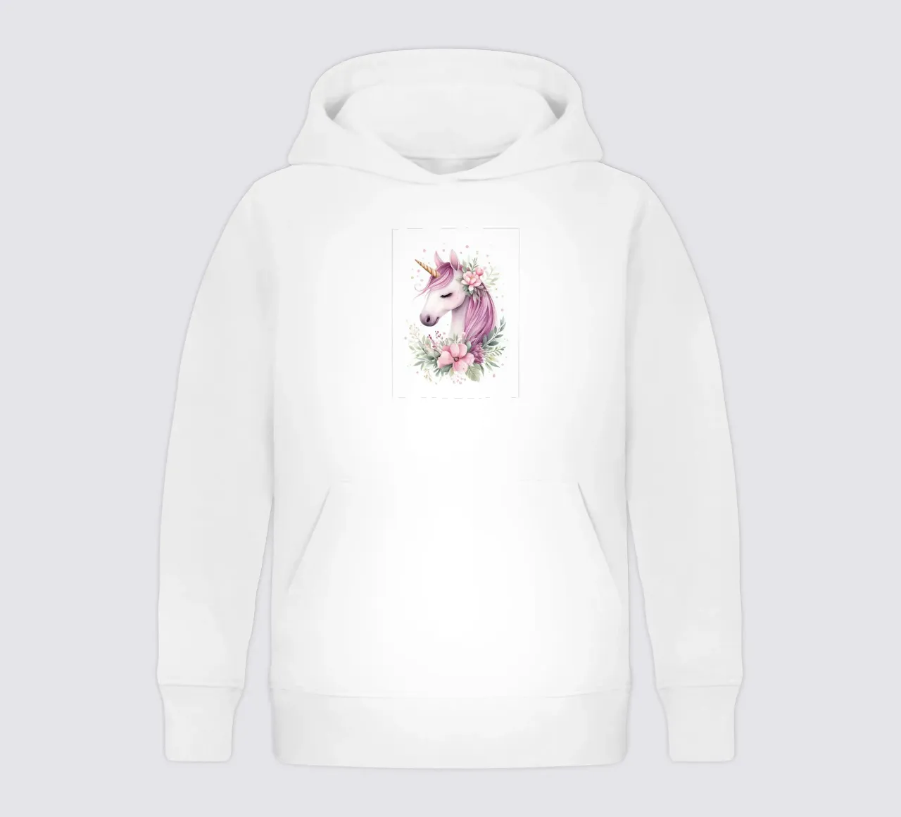 Magic flower unicorn kids hoodie by Carinaprint