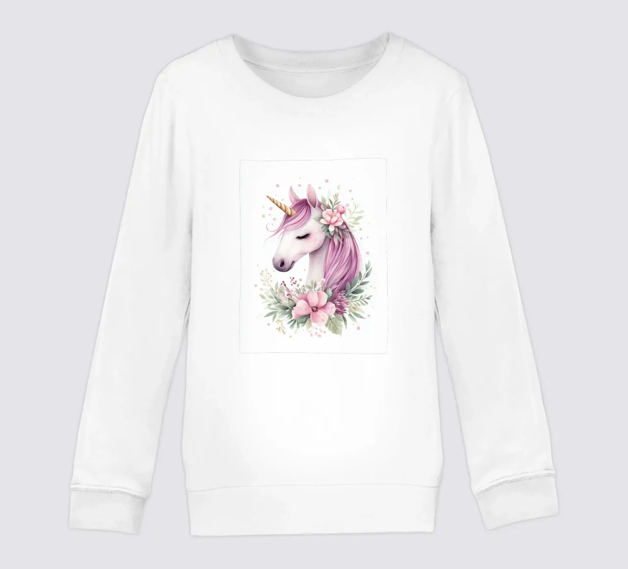 Magic flower unicorn kids sweatshirt by Carinaprint