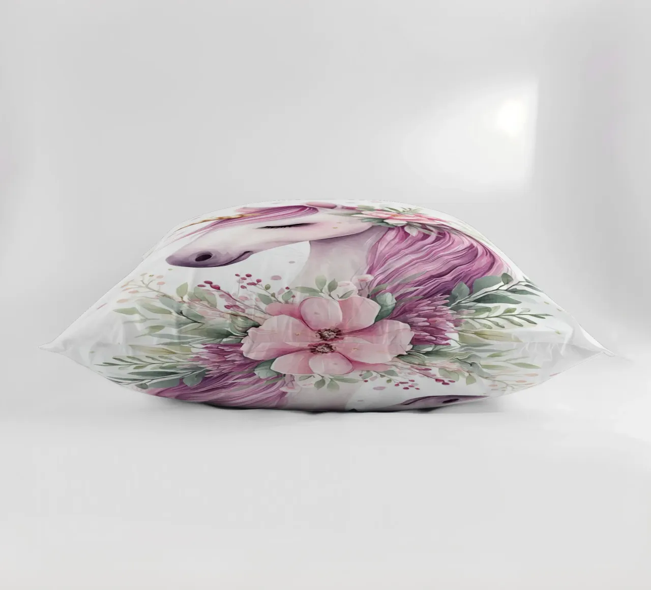 Magic flower unicorn decorative cushion by Carinaprint