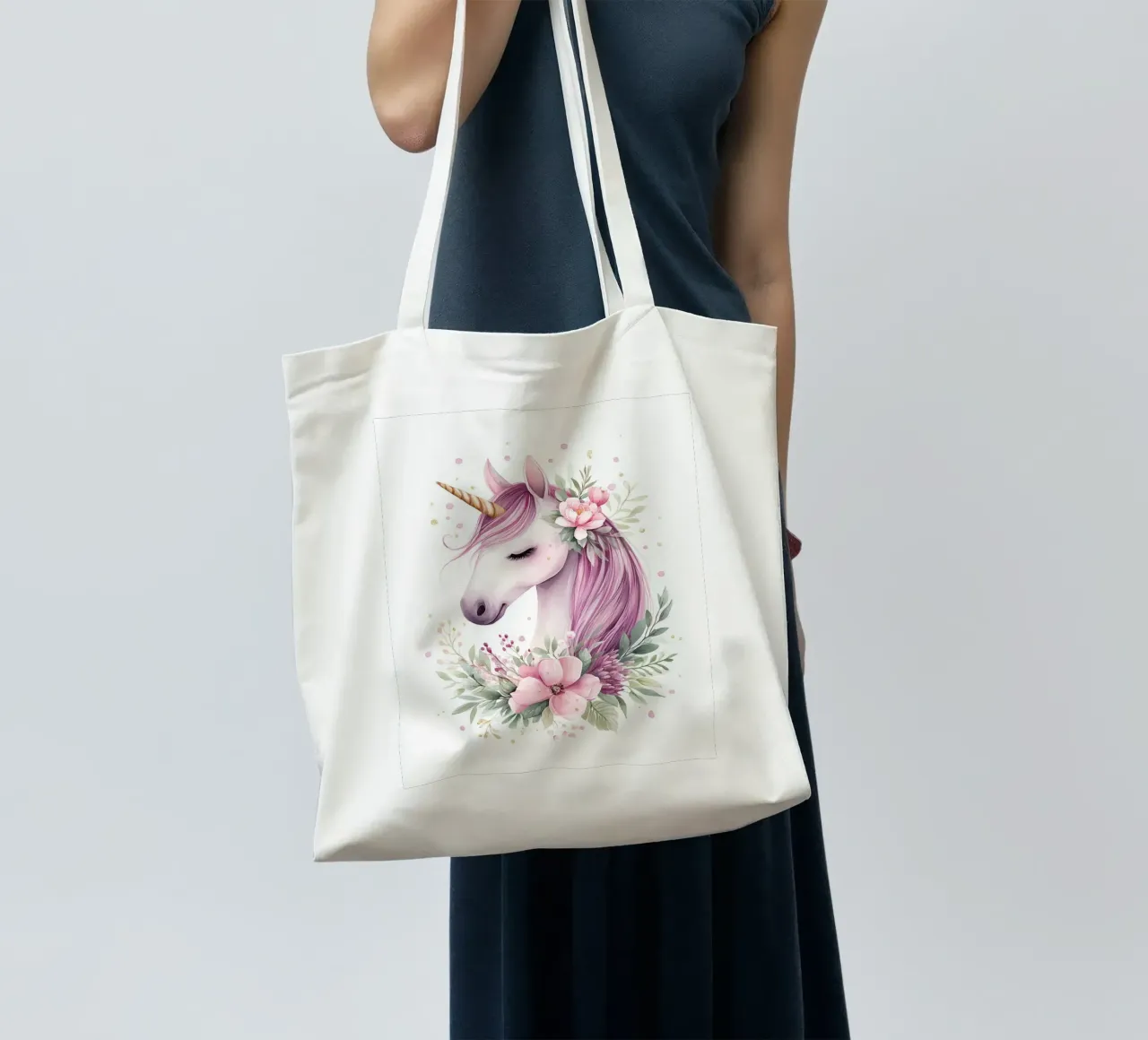 Magic flower unicorn tote bag by Carinaprint