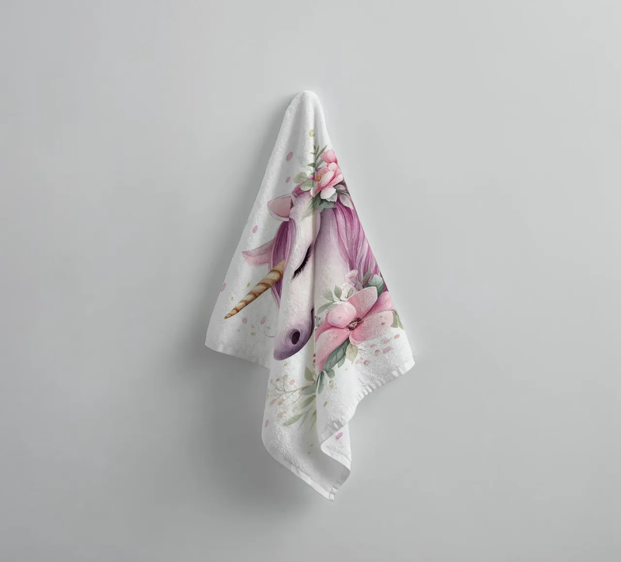 Magisches Blume Einhorn Handtuch von Carinaprint