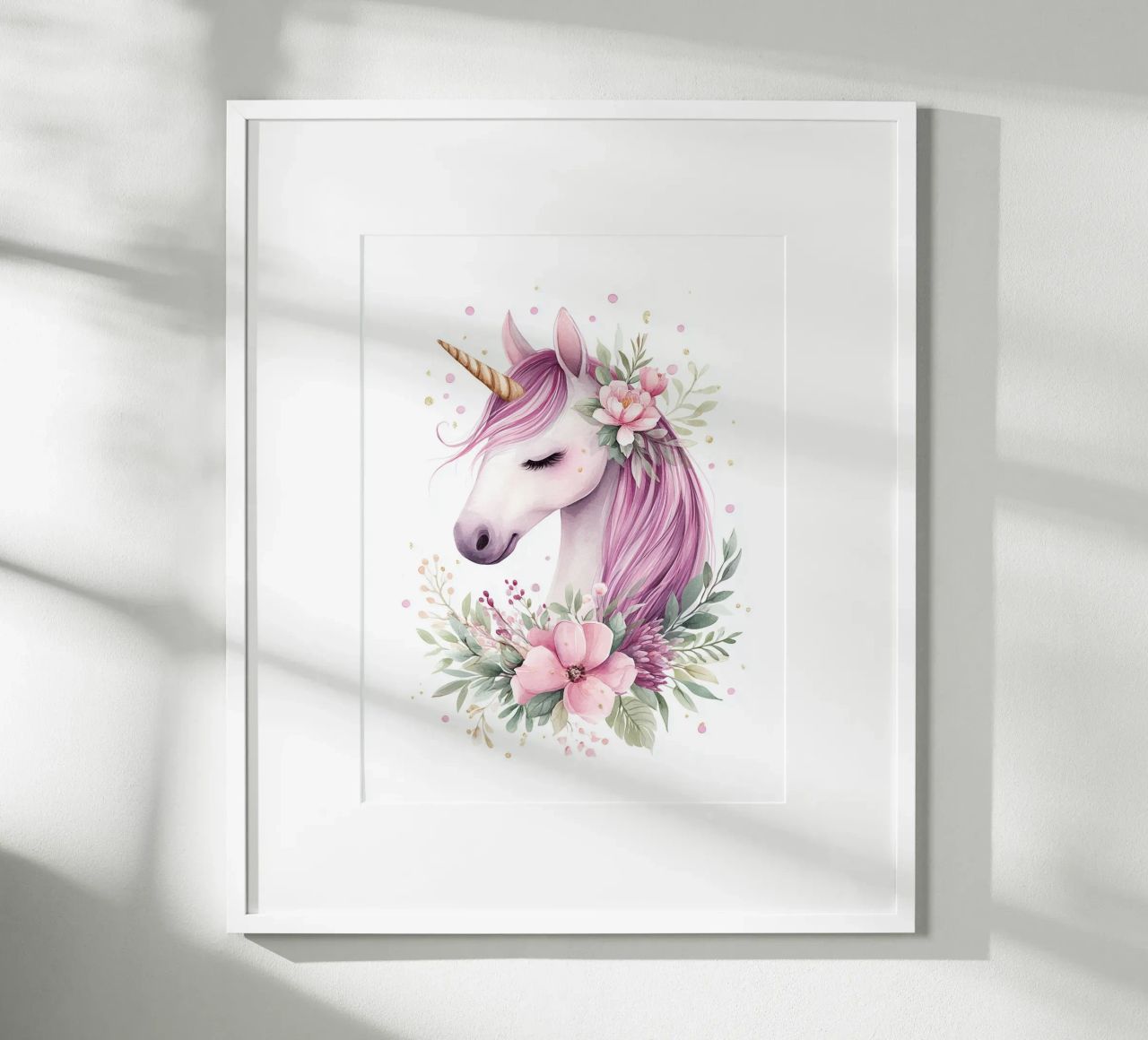 Magisches Blume Einhorn Poster von Carinaprint