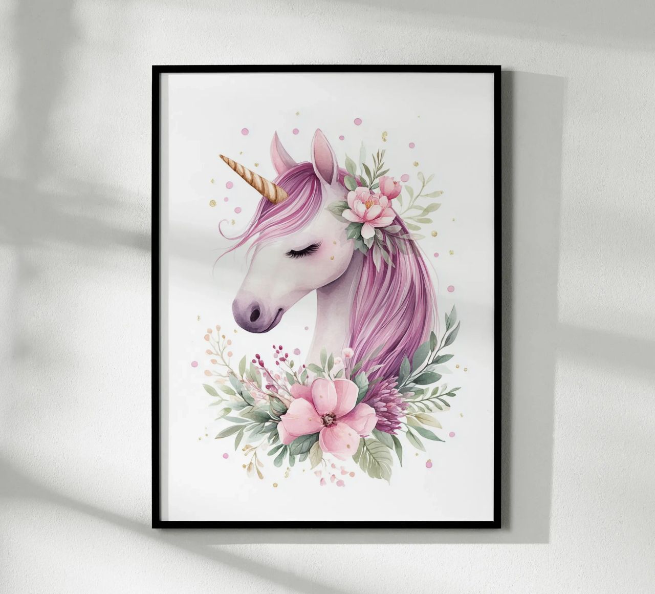 Magisches Blume Einhorn Poster von Carinaprint