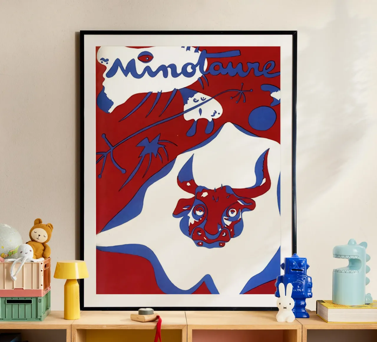 Minotaure, 1935 Joan Miro poster con telaio in legno da phillipp veisenberg