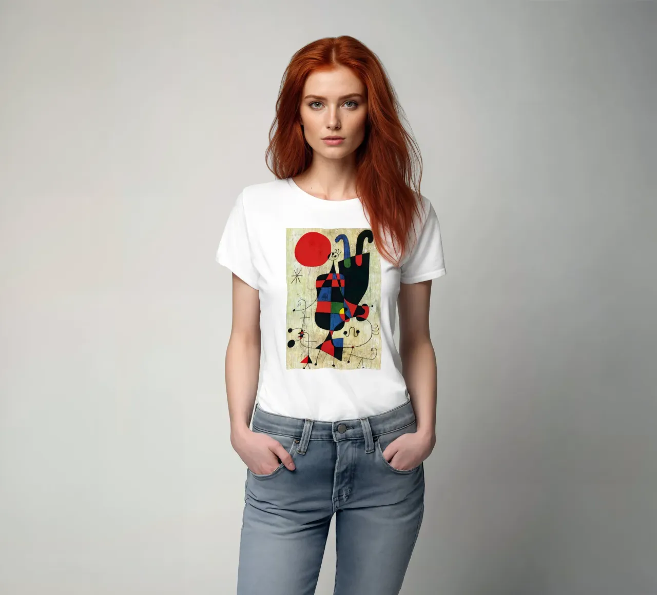 Figure e cane davanti al sole, 1949 Joan Mirò t-shirt da phillipp veisenberg