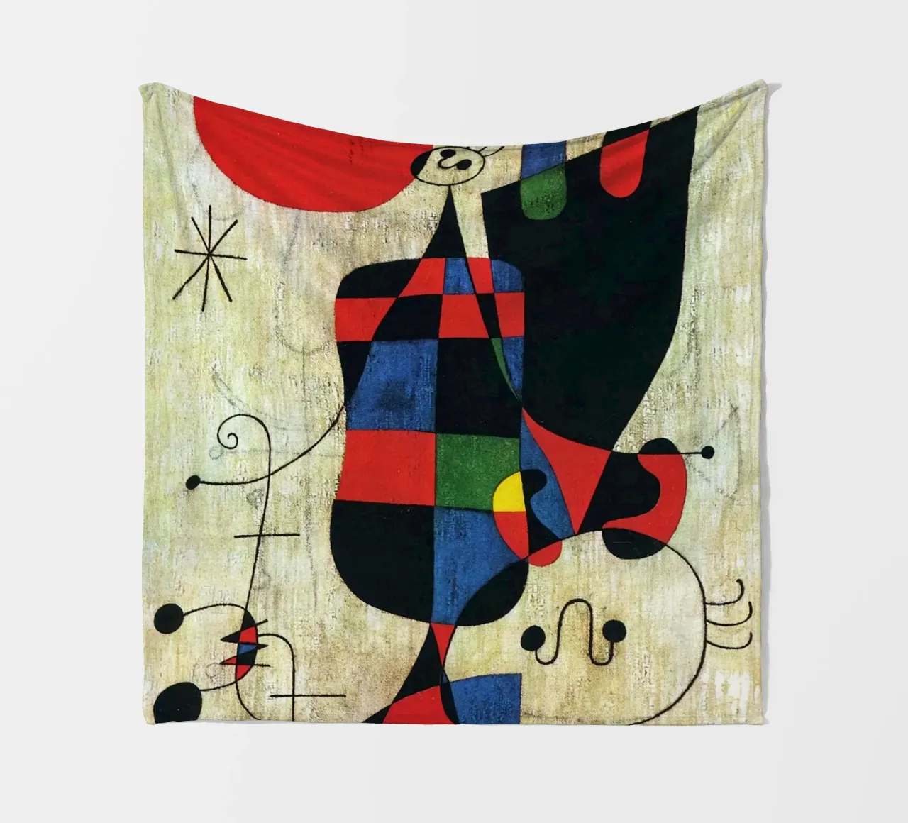 Figures et chien devant le soleil, 1949 Joan Miro plaid polaire de phillipp veisenberg