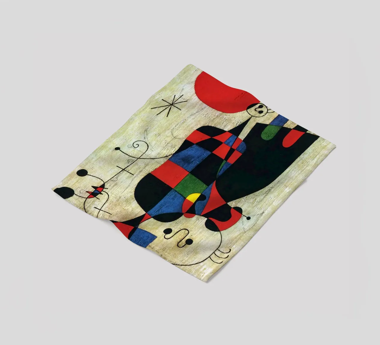 Figures et chien devant le soleil, 1949 Joan Miro plaid polaire de phillipp veisenberg