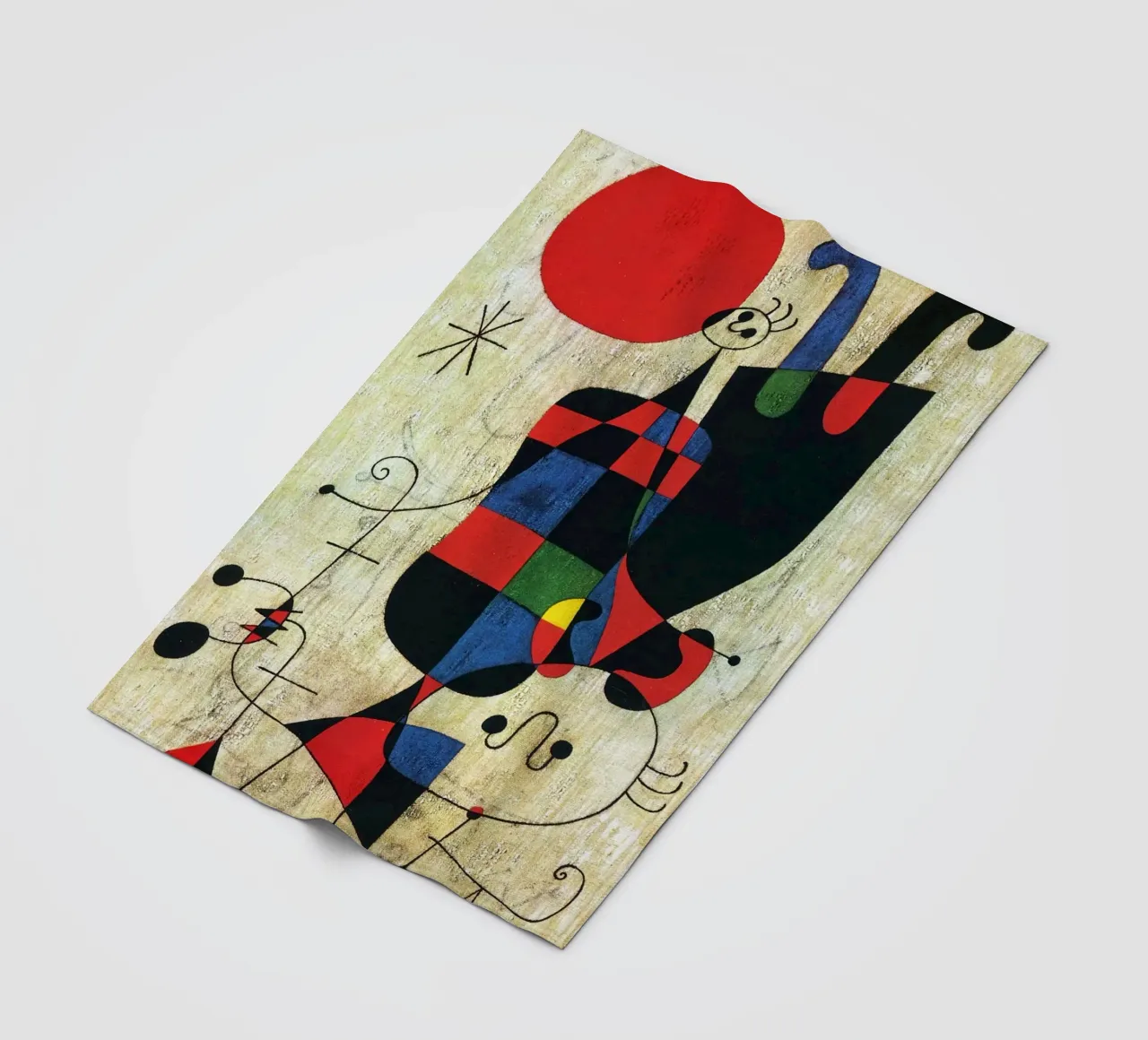 Figures et chien devant le soleil, 1949 Joan Miro plaid polaire de phillipp veisenberg
