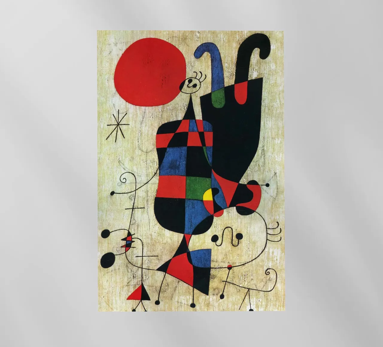 Figures and Dog in front of the Sun, 1949 Joan Miro backlit film by phillipp veisenberg