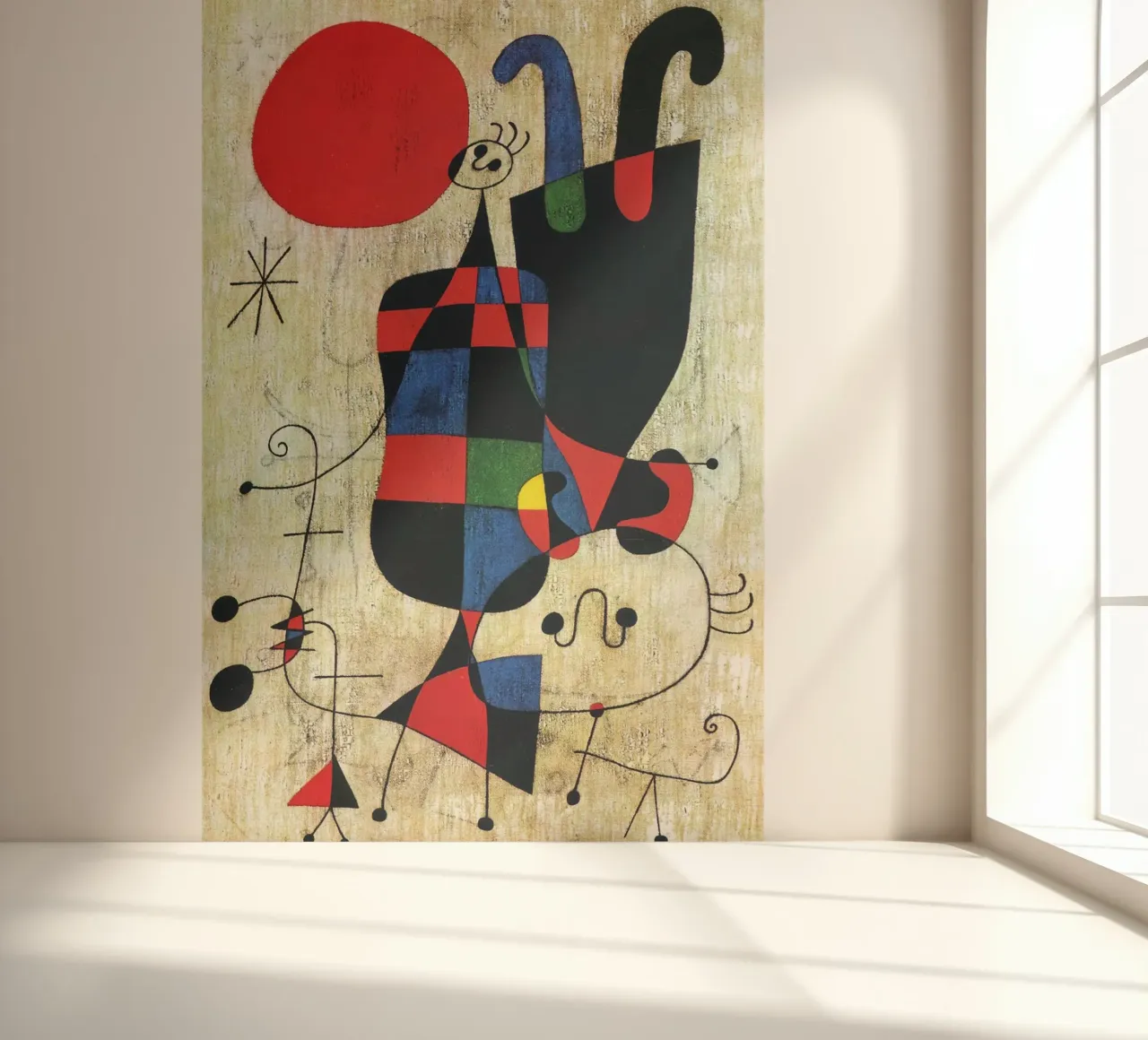 Figures and Dog in front of the Sun, 1949 Joan Miro photo wallpaper by phillipp veisenberg