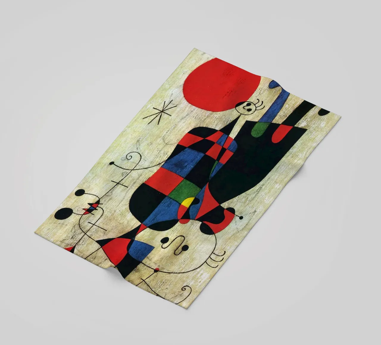 Figure e cane davanti al sole, 1949 Joan Mirò telo mare da phillipp veisenberg