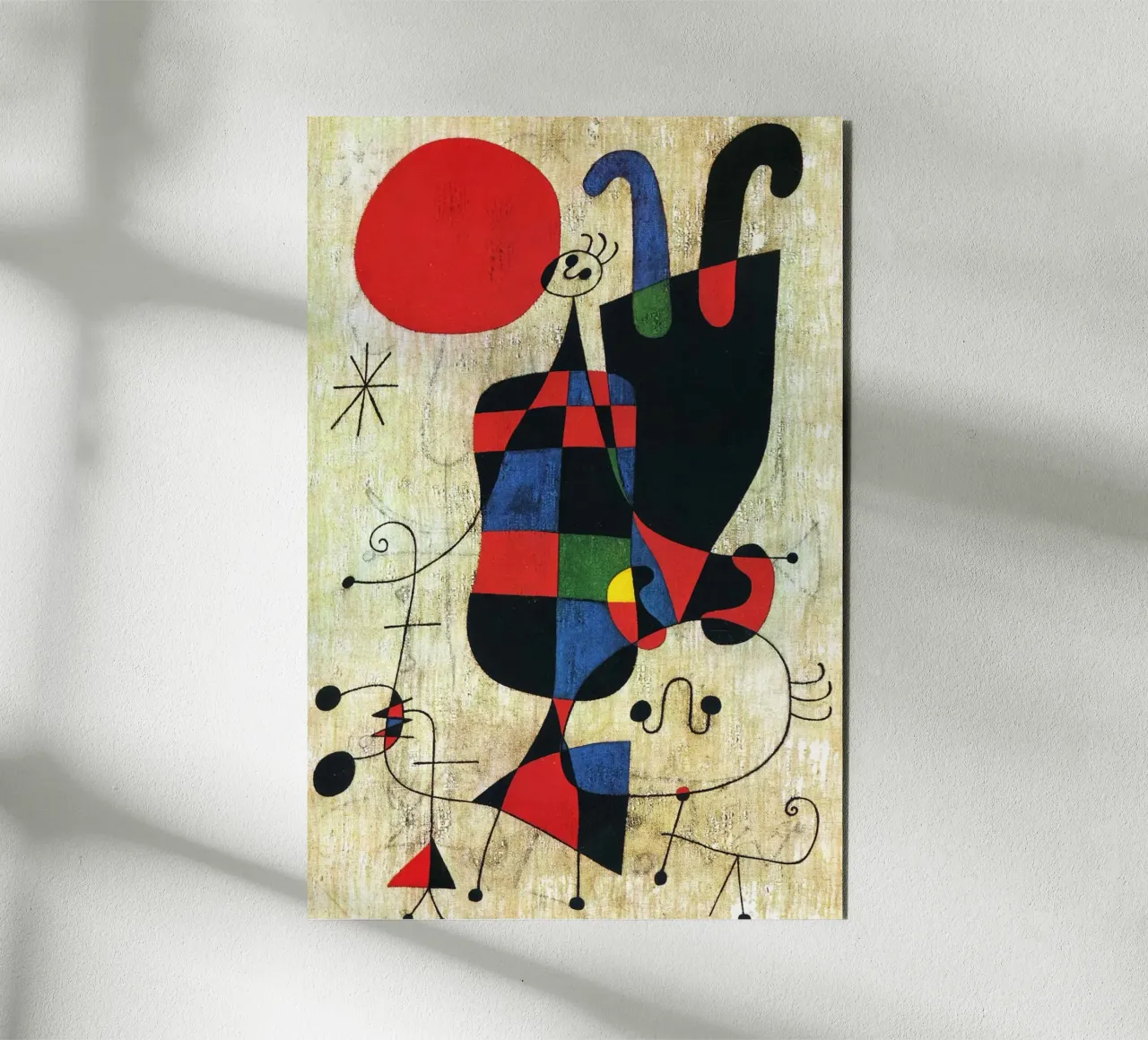 Figure e cane davanti al sole, 1949 Joan Mirò alluminio dibond da phillipp veisenberg