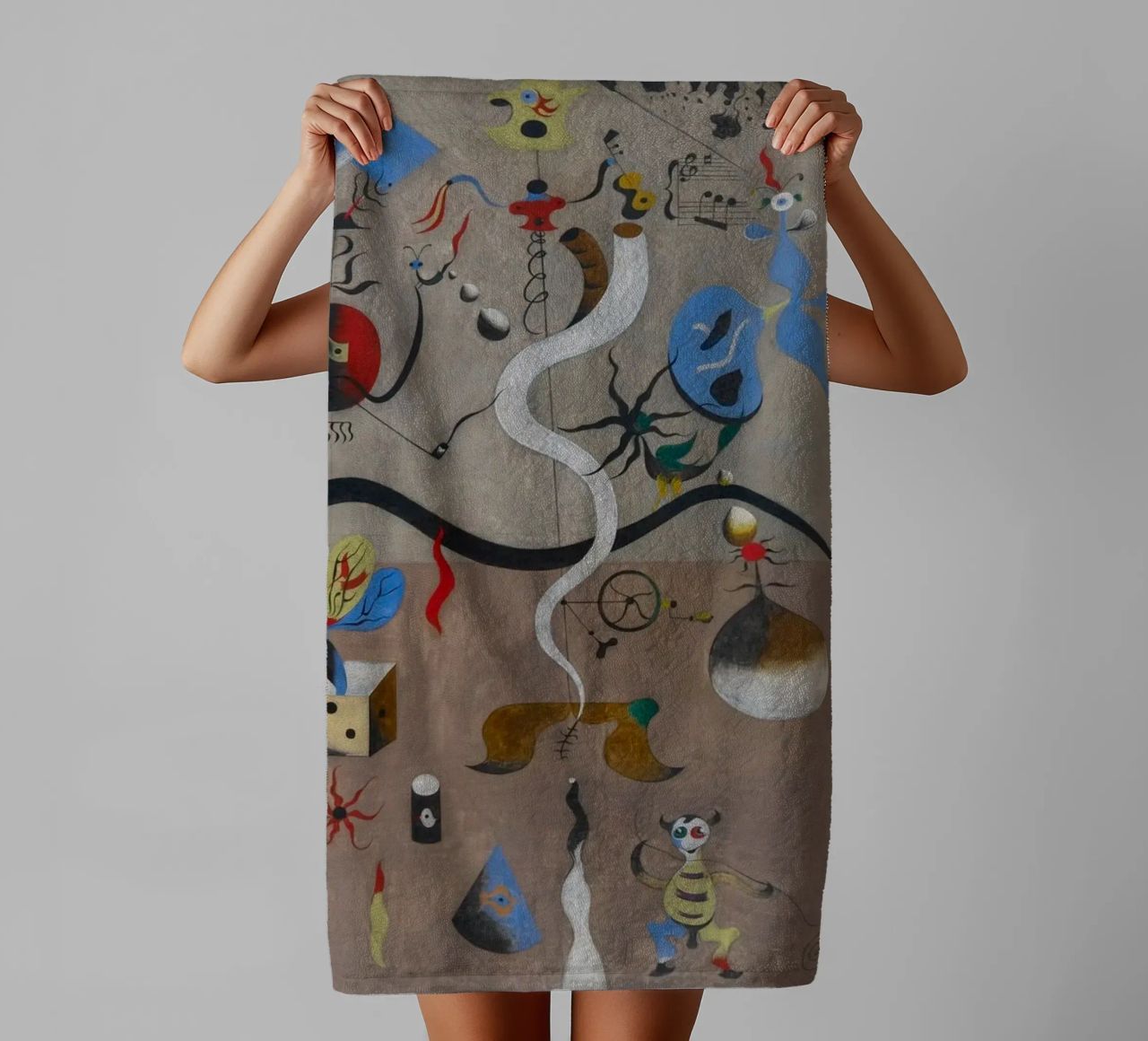 harlequins carnival joan miro 1924 serviette de bain de phillipp veisenberg