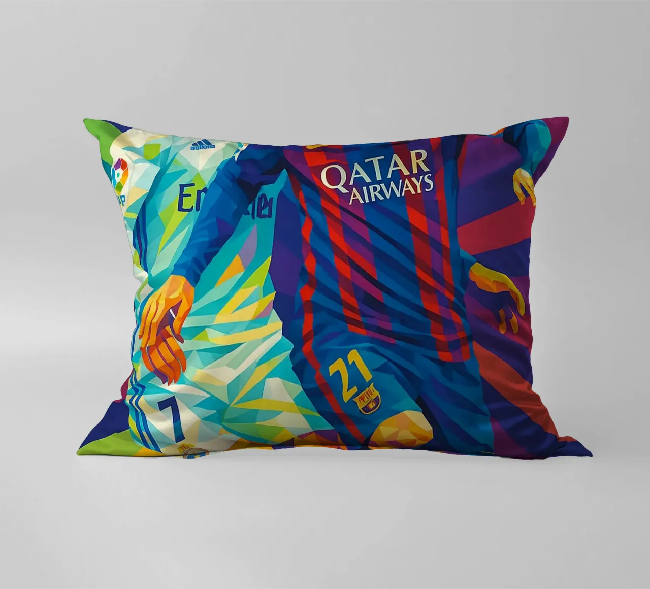 Lionel Messi vs Cristiano Ronaldo cuscino da HopeStudio