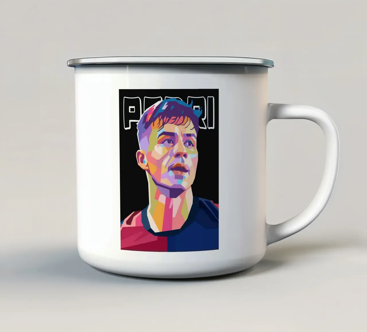 Pedri calciatore di tendenza tazza in smalto da Hantamrata