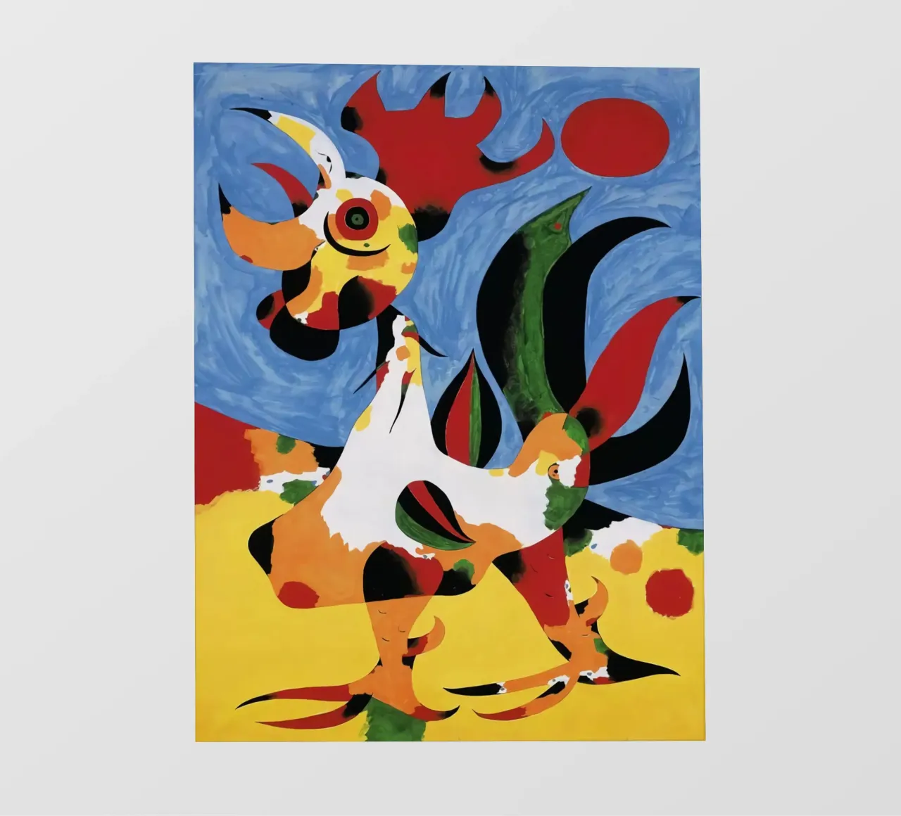 Le Coq, pollo 1949 Joan Mirò telo in pvc da phillipp veisenberg
