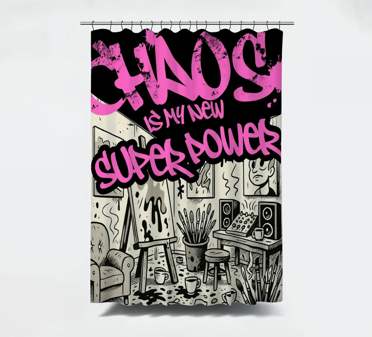 CHAOS IS MY NEW SUPER POWER tenda da doccia da Einfach Uebel