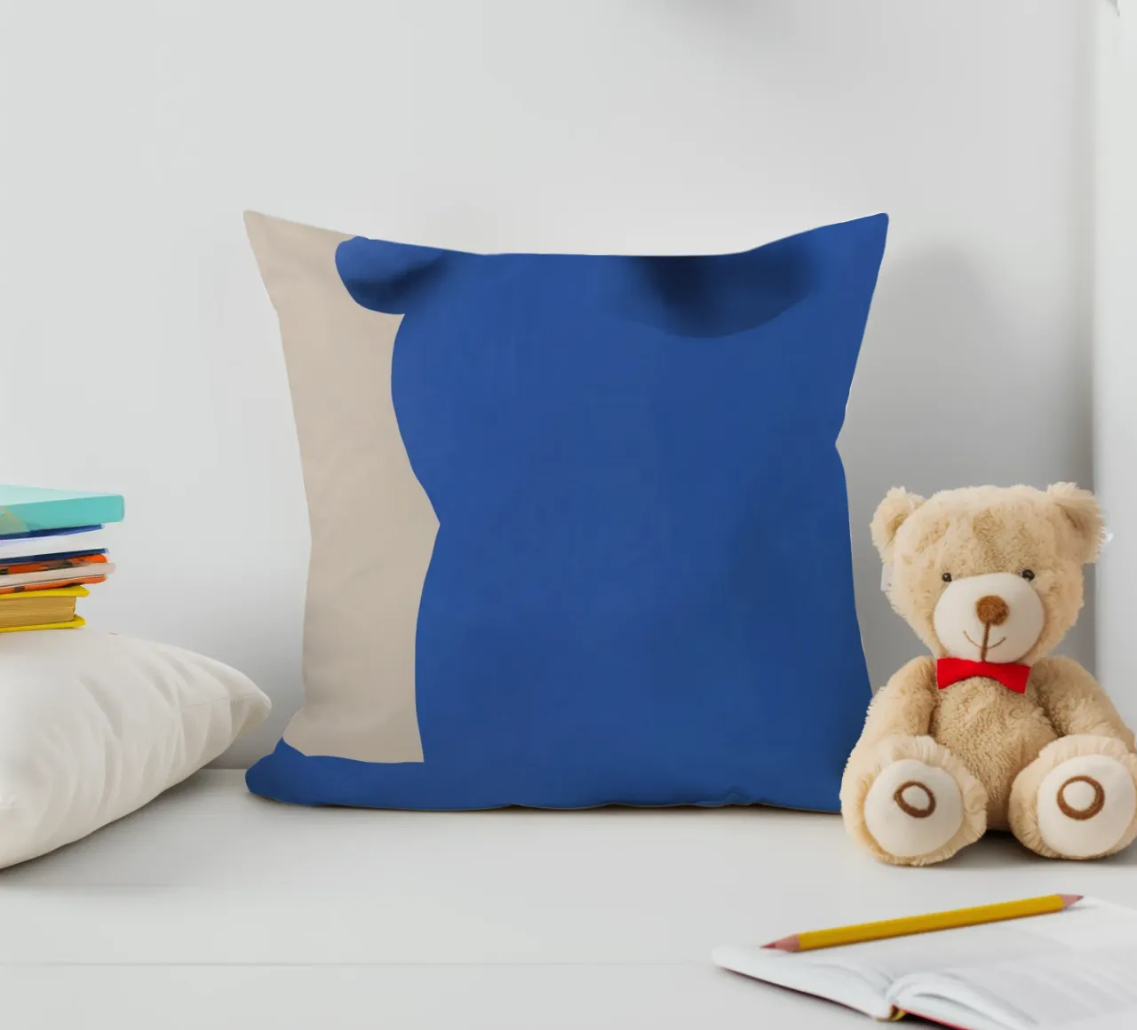 Cobalt blue nude close up decorative cushion by Little Dean