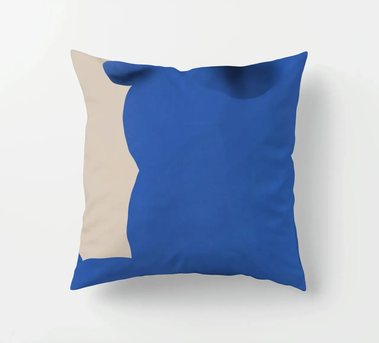Cobalt blue nude close up decorative cushion by Little Dean