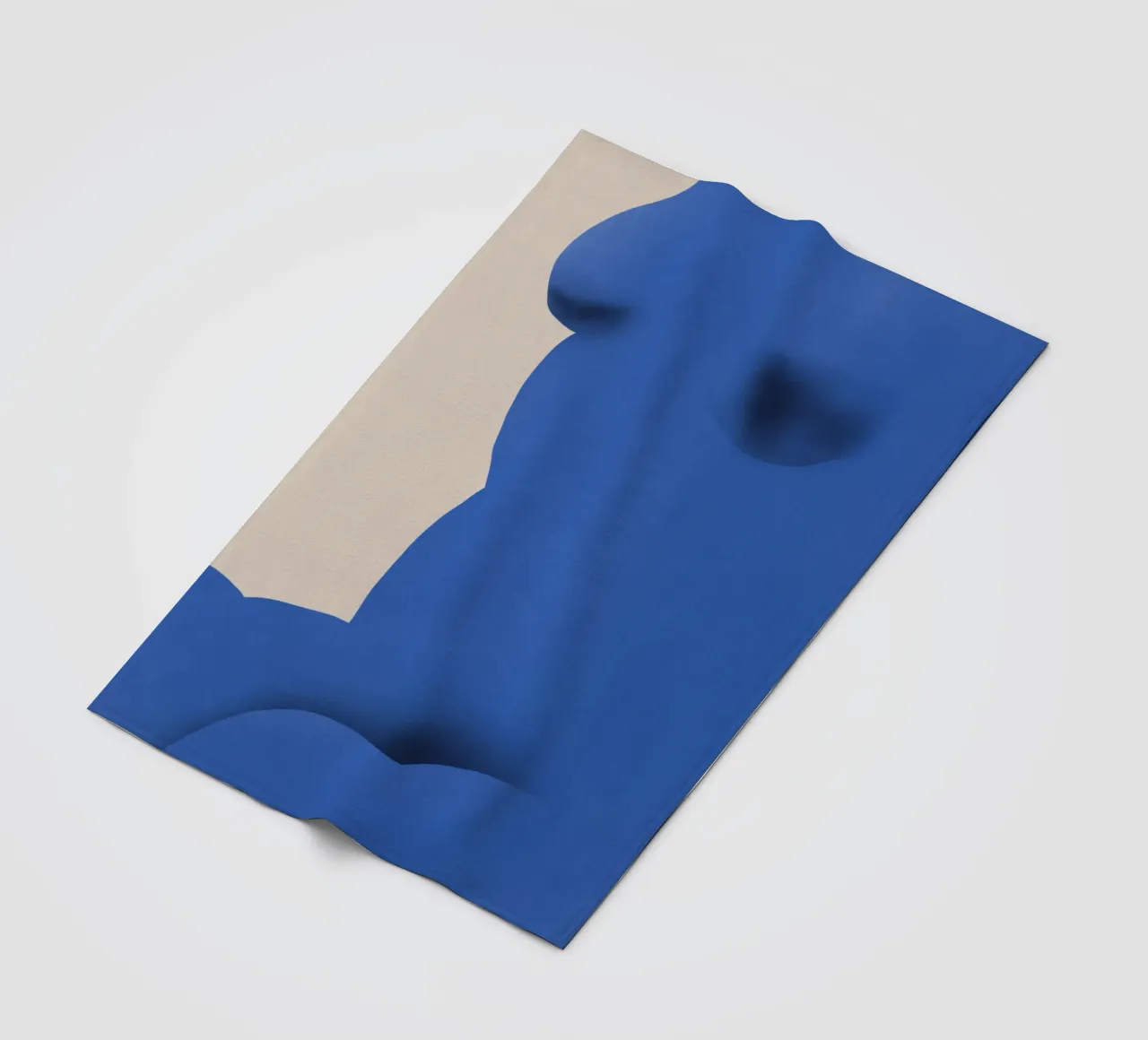 Cobalt blue nude close up fleece blanket by Little Dean