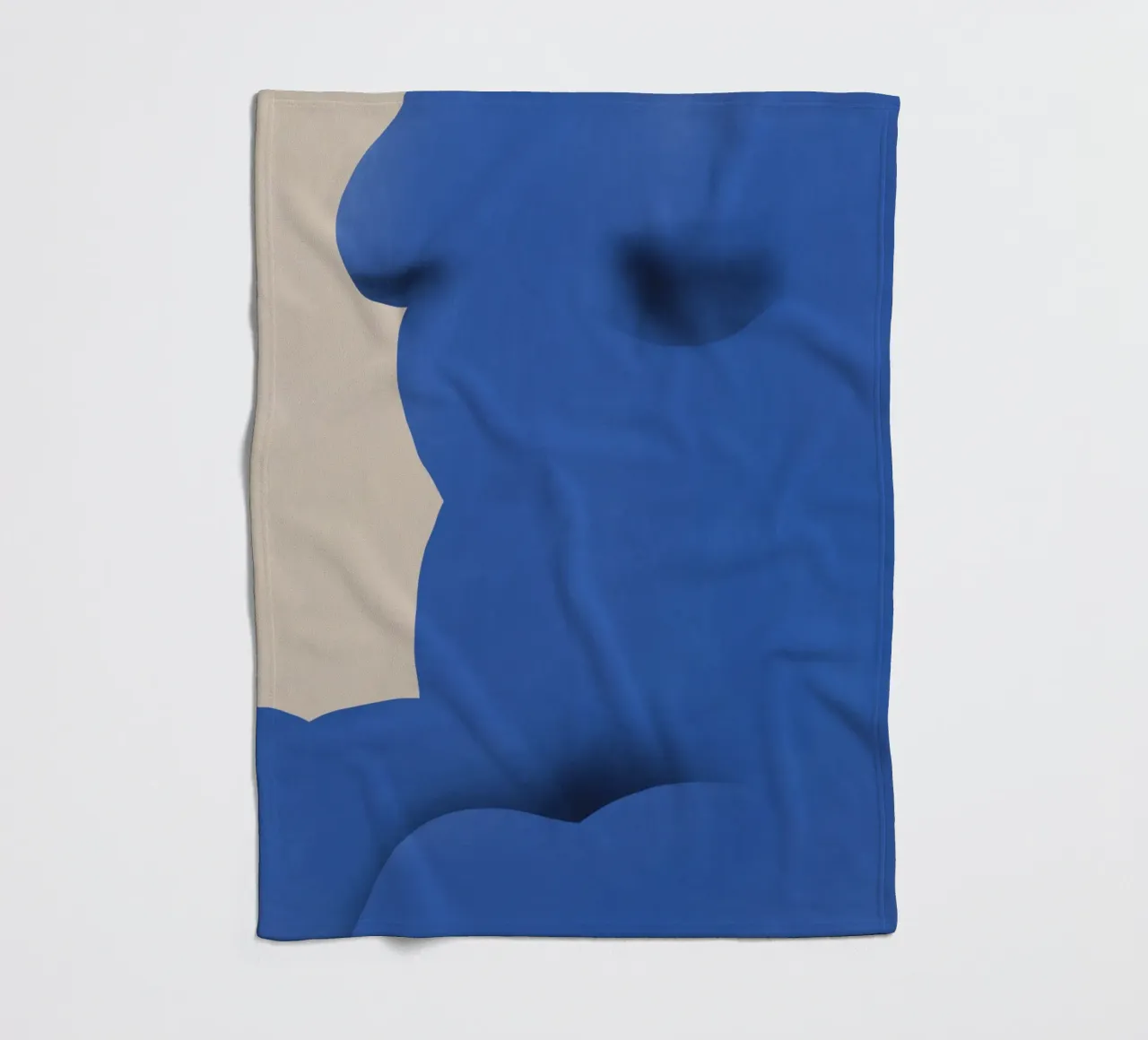 Cobalt blue nude close up fleece blanket by Little Dean