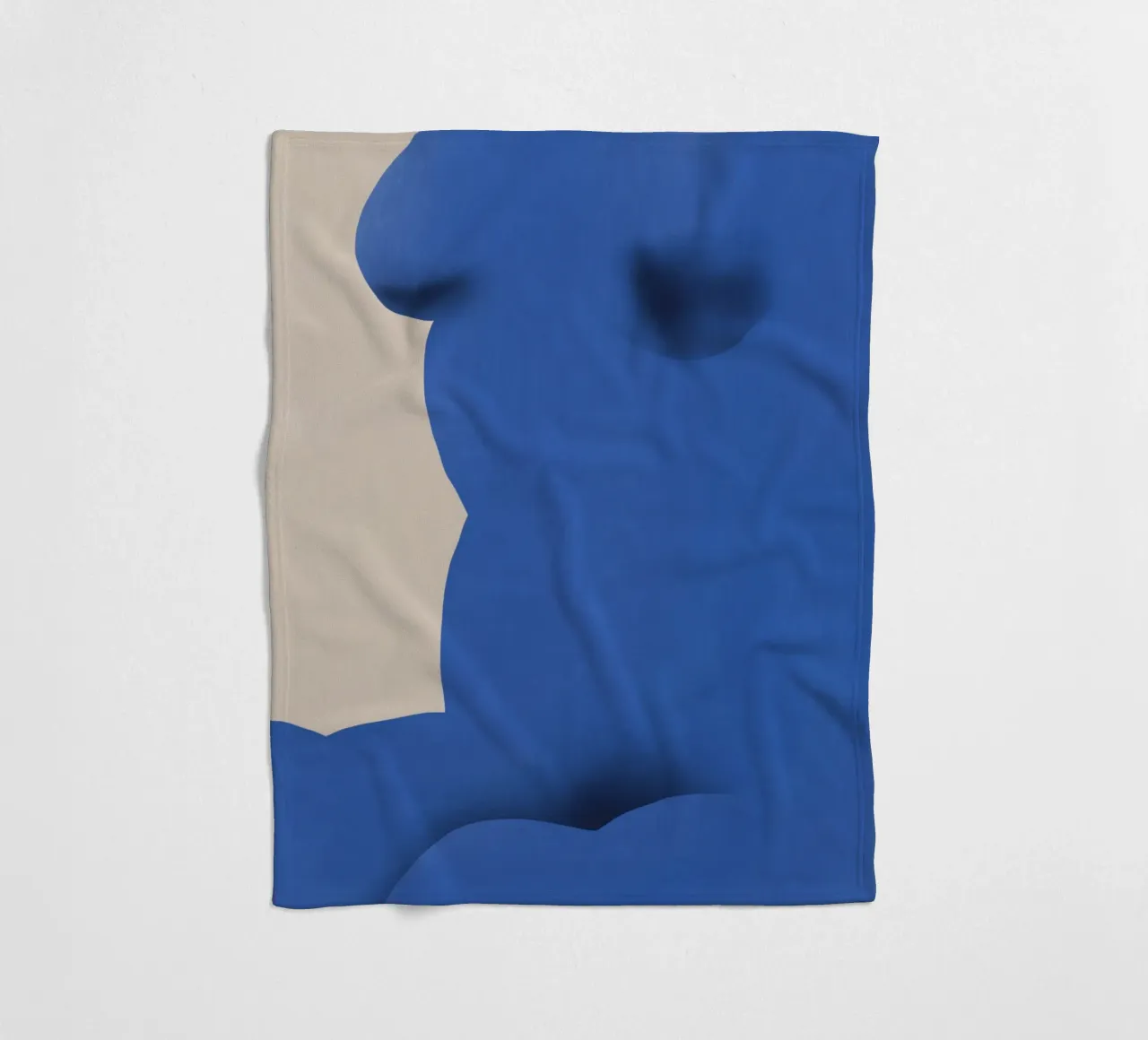 Cobalt blue nude close up fleece blanket by Little Dean