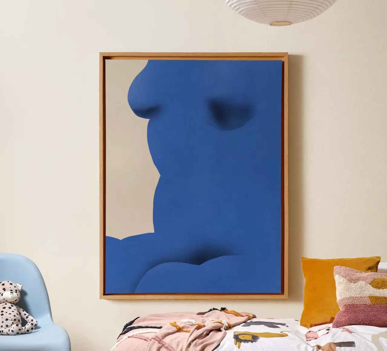 Kobaltblauw naakt close-up canvas met Baklijst van Little Dean