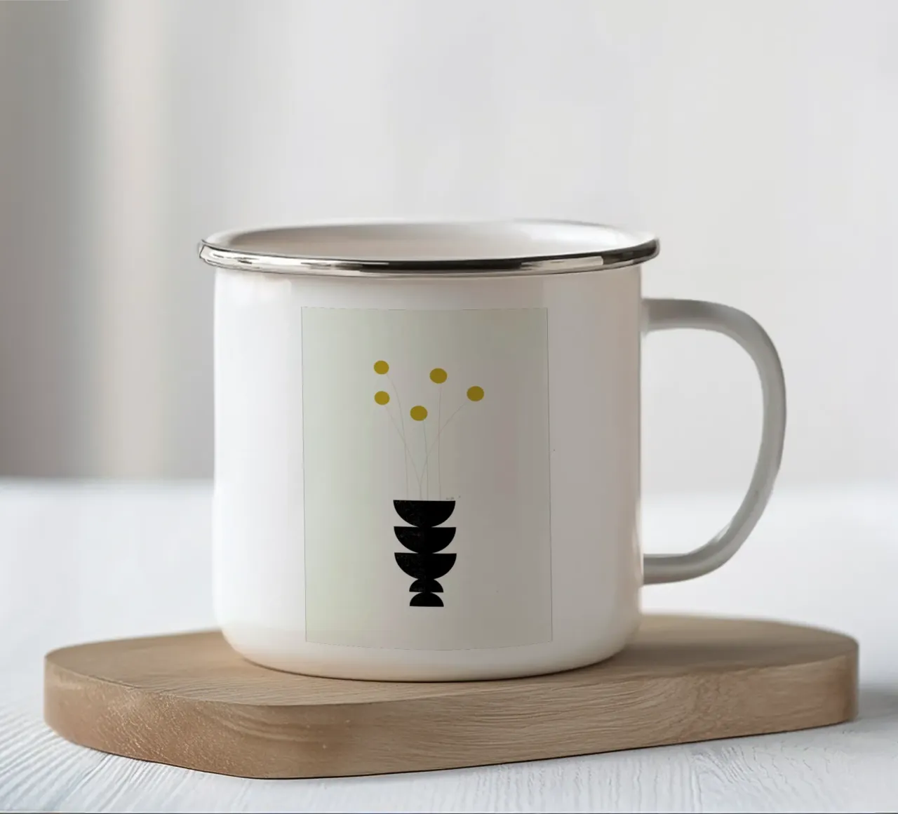 Flower Vase tazza in smalto da Linda Gobeta