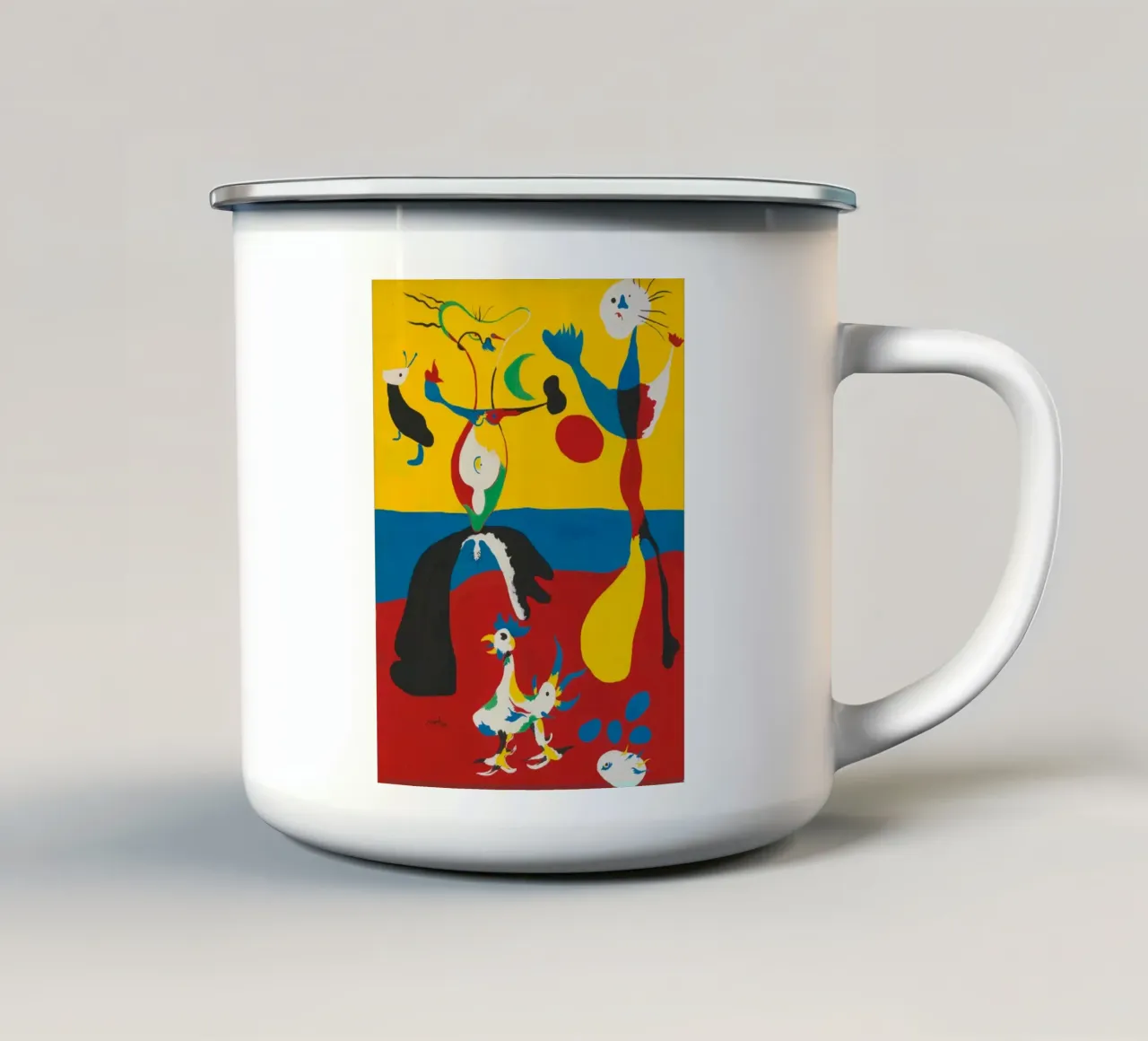 Il contadino e sua moglie, 1936 Joan Miro tazza in smalto da phillipp veisenberg
