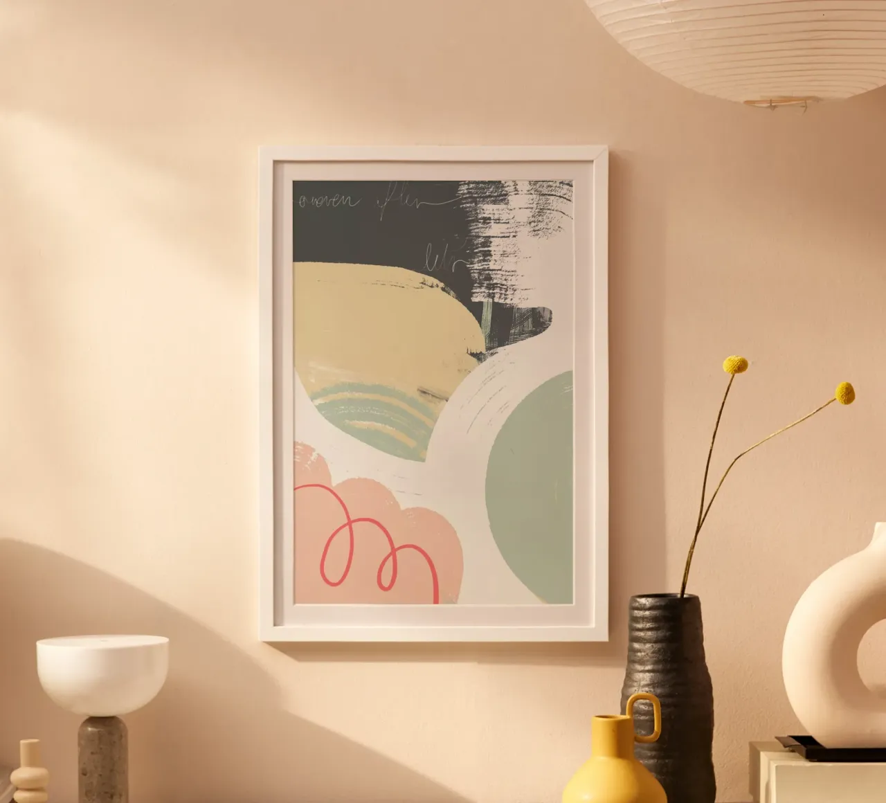 Softness poster avec cadre en bois de Jilli Darling Art