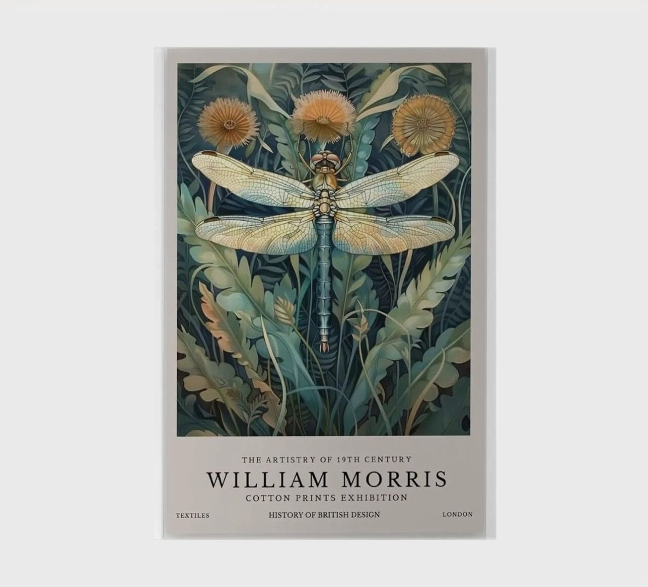 william morris libellule collée sur les fleurs carnet de notes de Art Crew Kbm