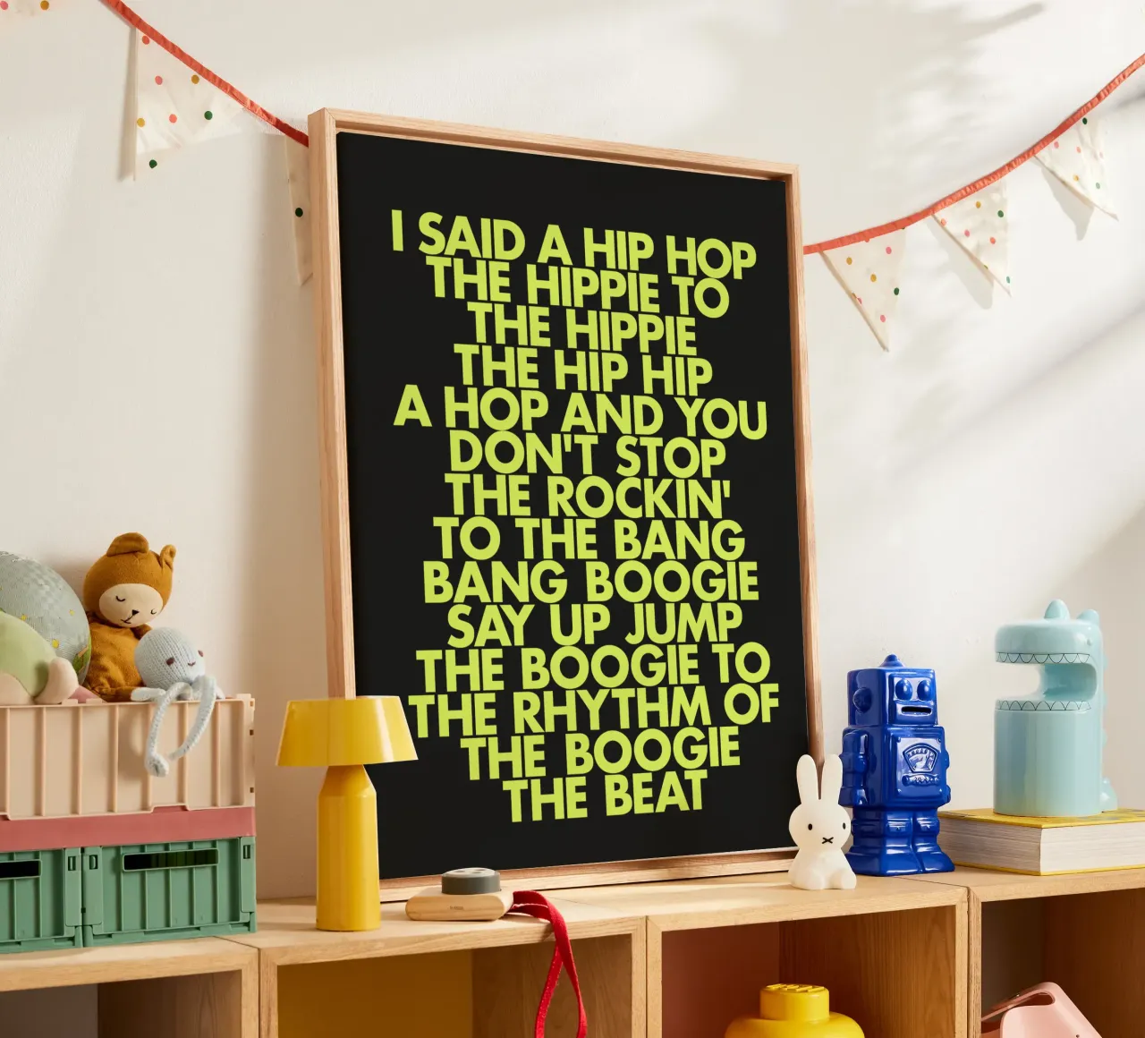 Typographie classique de paroles de hip-hop en jaune et noir toile avec Caisse américaine de THE MOTIVATED TYPE