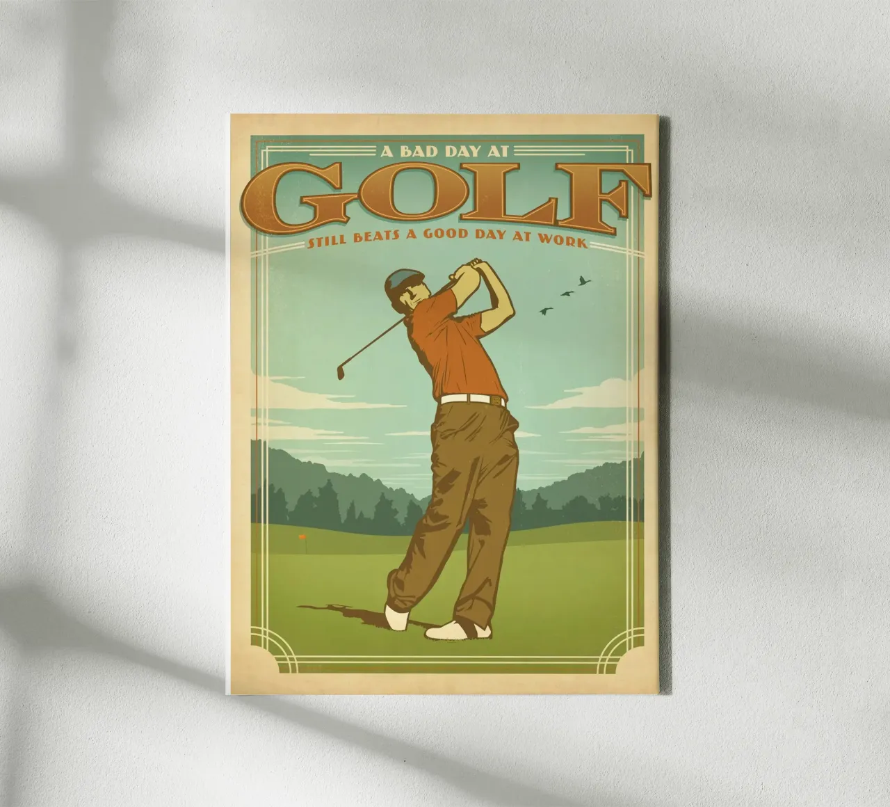 een slechte dag op de golfbaan canvas met Baklijst van khanrosie